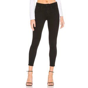 L'AGENCE Margo High Rise Skinny Jean Size 24 Black Ankle embellished